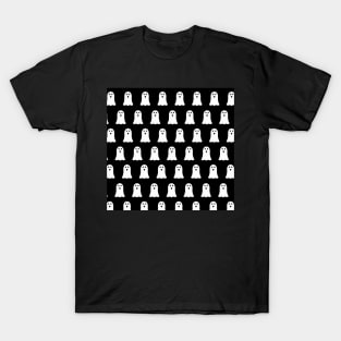 Cute Halloween Ghost - Black and White T-Shirt